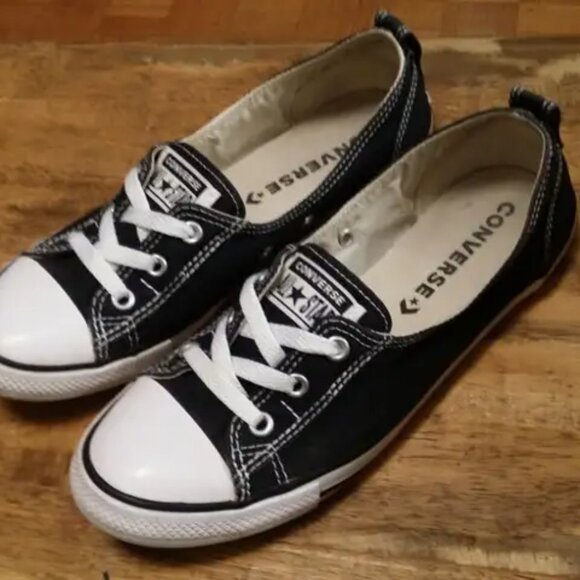 Women's Black Converse All Stars Low Top- Size 7 and 7.5 - Picture 2 of 10